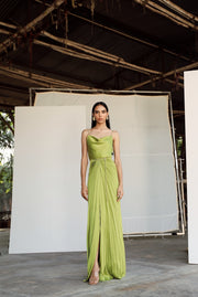 Citrus Pleated Gown