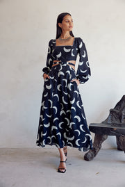 Black Mooncrest Cutout Maxi