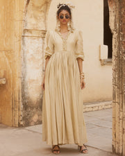Ivory Linen Maxi Dress