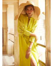 Lime Yellow Silt Maxi Dress
