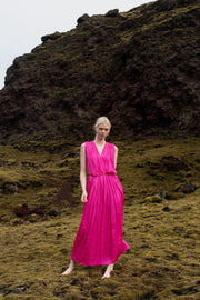 Gathered Fuchsia Maxi