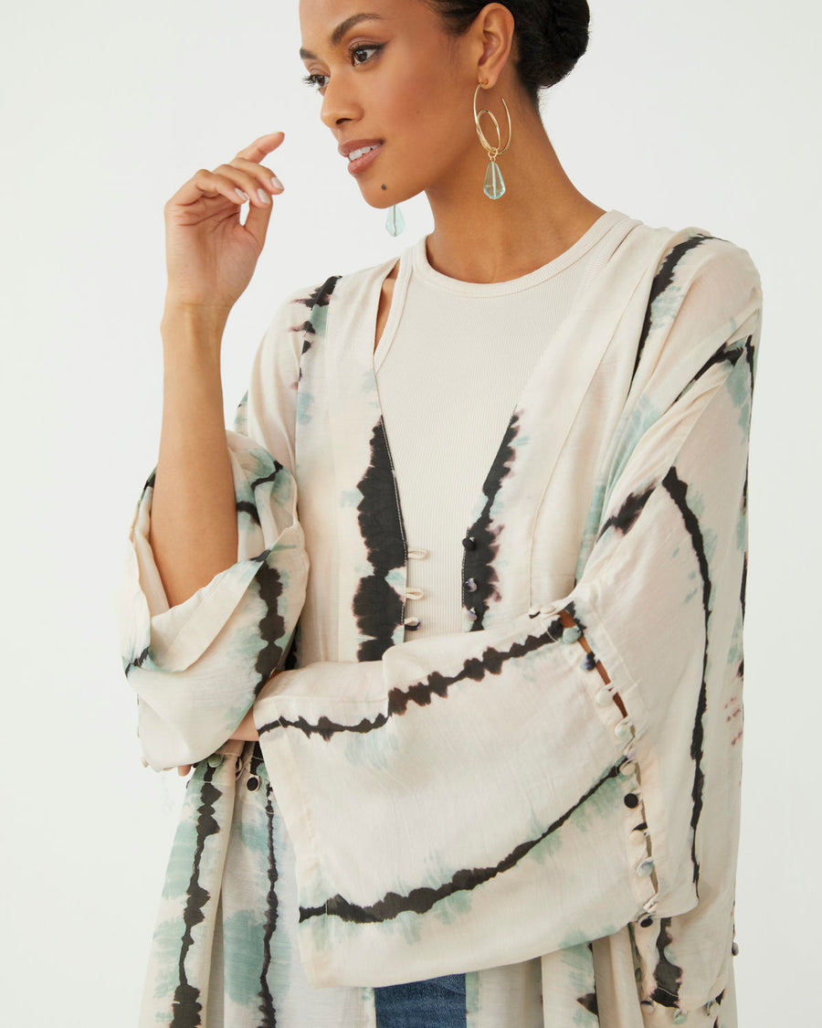 IVORY MULTI WAY TIE DYE KIMONO